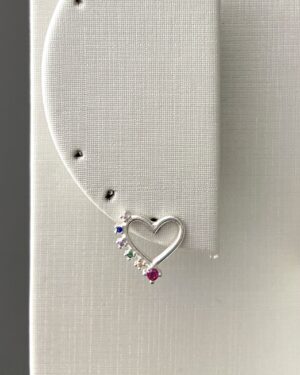 Brinco coração zirc coloridas