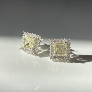 Brinco Princesa Quadrado Amarelo - Imagem 2