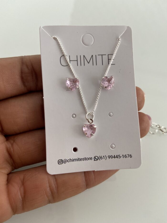 Conjunto Coração Rosa