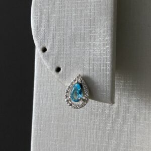 Brinco Gota Cravejada Azul - Imagem 3