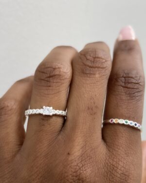 Anel Solitário Cravejado