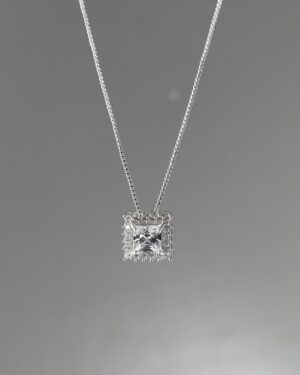 Colar Princesa Quadrado Cristal
