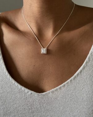 Colar Princesa Quadrado Cristal