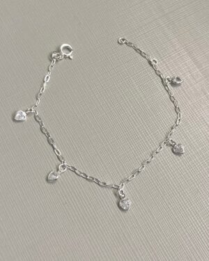 Pulseira Corações Cristal