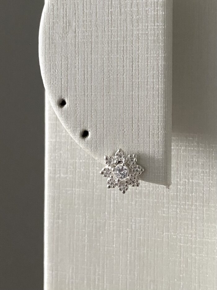Brinco Flor Zirconia