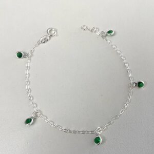 Pulseira Zirconias Penduradas Verde
