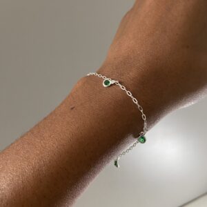 Pulseira Zirconias Penduradas Verde - Imagem 3