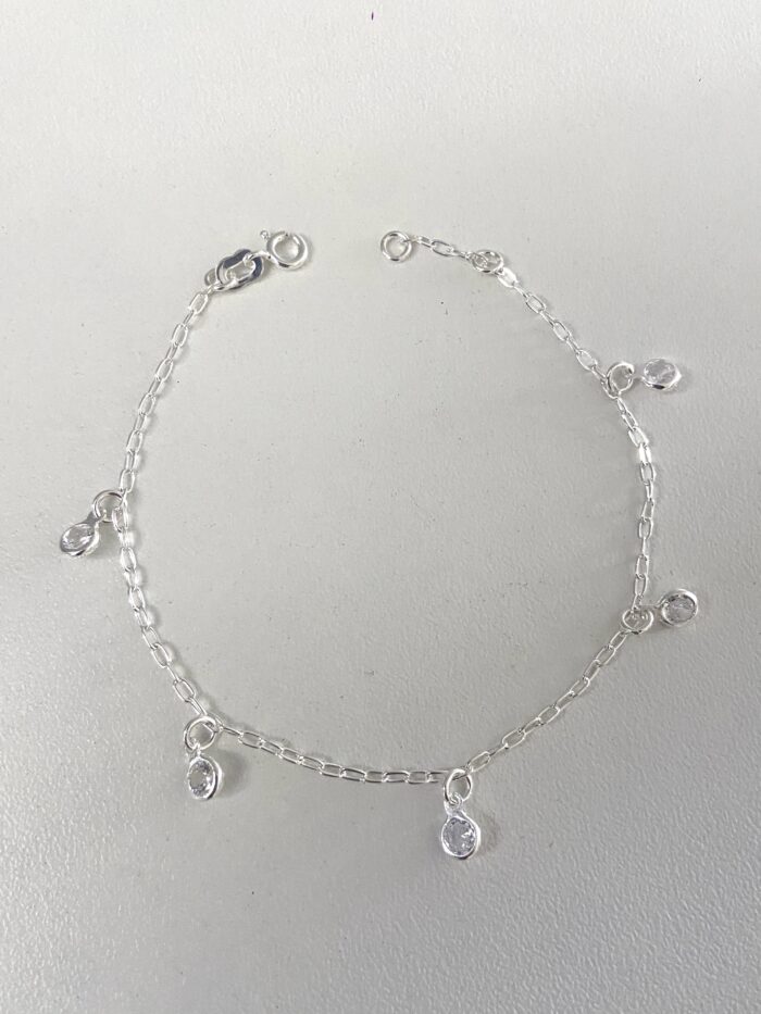 Pulseira Zirconias Penduradas Cristal