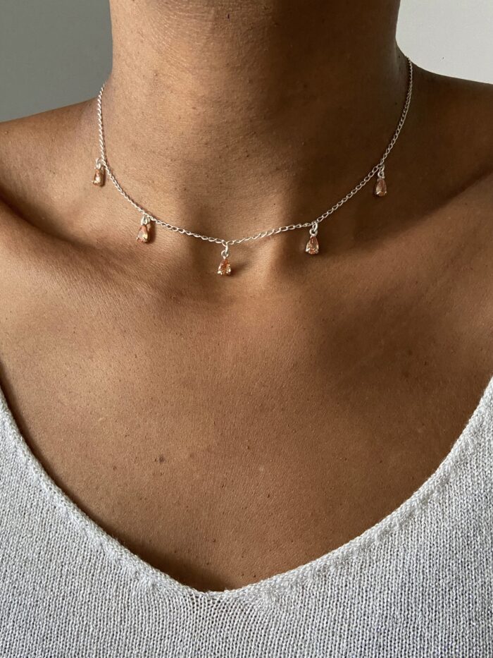 Colar Chocker Gotinhas Laranja