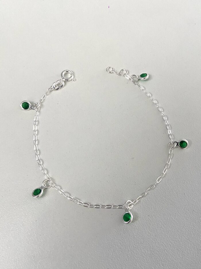 Pulseira Zirconias Penduradas Preta - Imagem 2