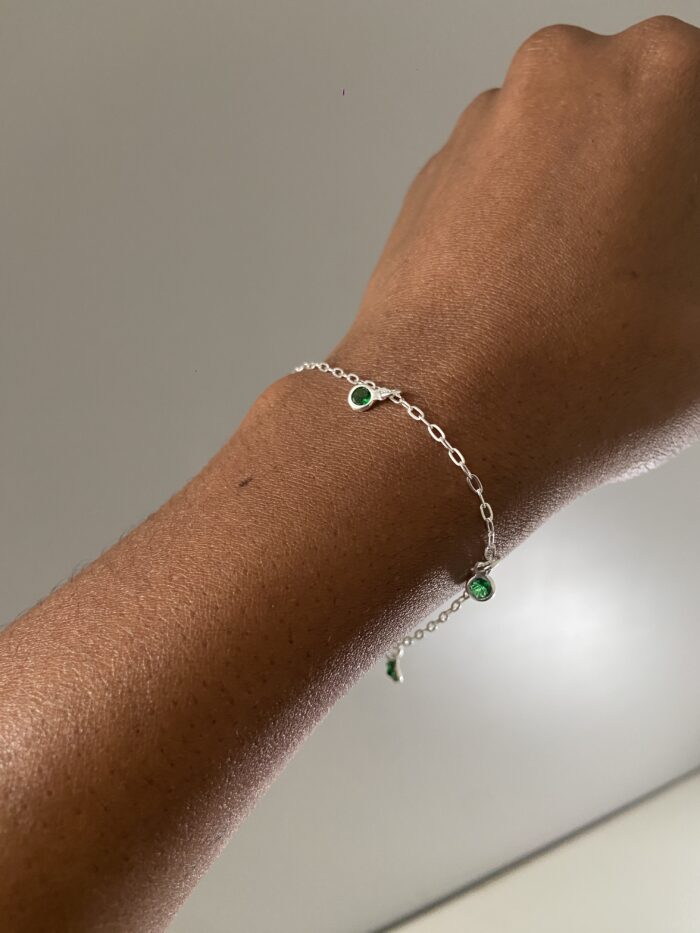 Pulseira Zirconias Penduradas Preta