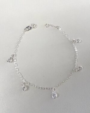 Pulseira Zirconias Penduradas Cristal