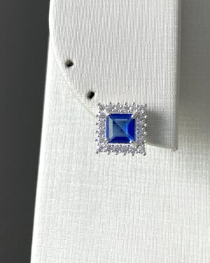 Brinco Princesa Quadrado Safira