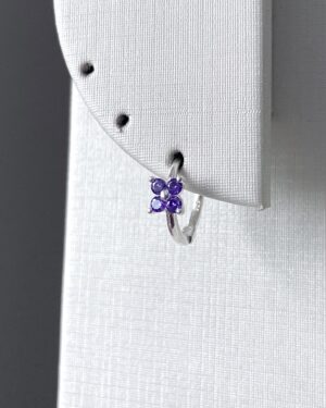 Argolinha Click Flor Zircônia Lilás