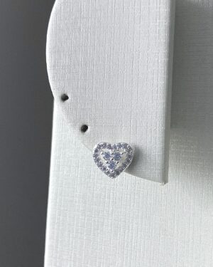 Brinco Coração Cravejado 3 Pontinhos