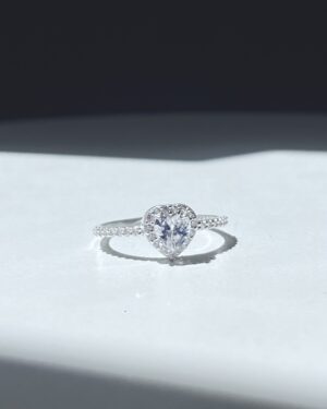 Anel Coração 5mm Cravejado