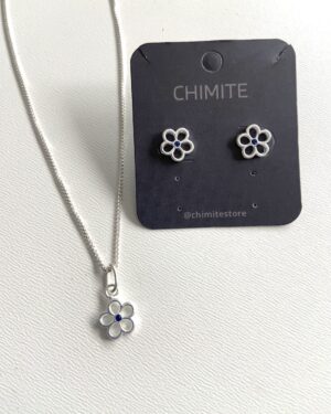 Conjunto Florzinha Azul Marinho Infantil