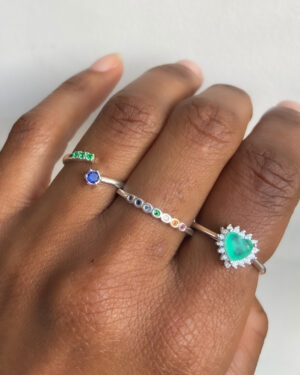 Anel Pontinhos Verde e Azul