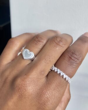 Anel Coração Cravejado Ane