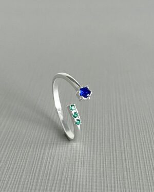 Anel Pontinhos Verde e Azul