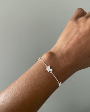 Pulseira 3 Borboletinhas Cravejadas