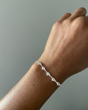 Pulseira 5 Zircônias Corações