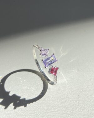 Anel Degrade Rosa e Lilas