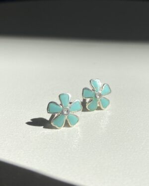 Brinco Flor Verde Agua